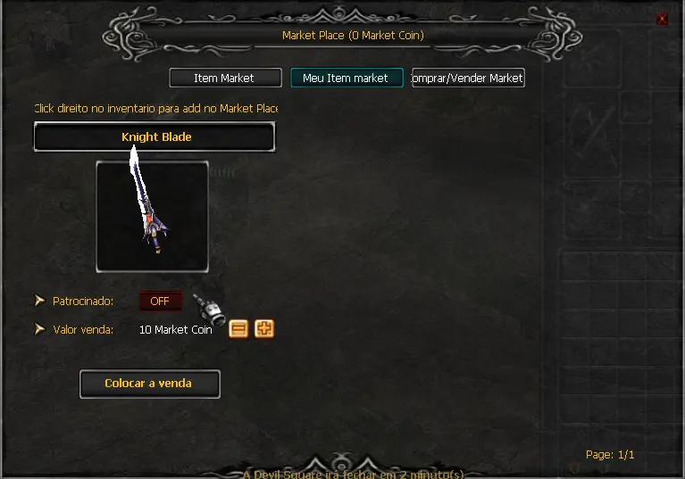Anunciando Item no NPC
